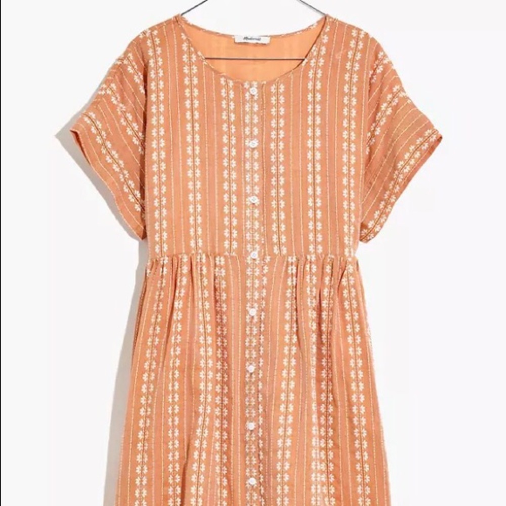 Madewell short sleeve button front dress